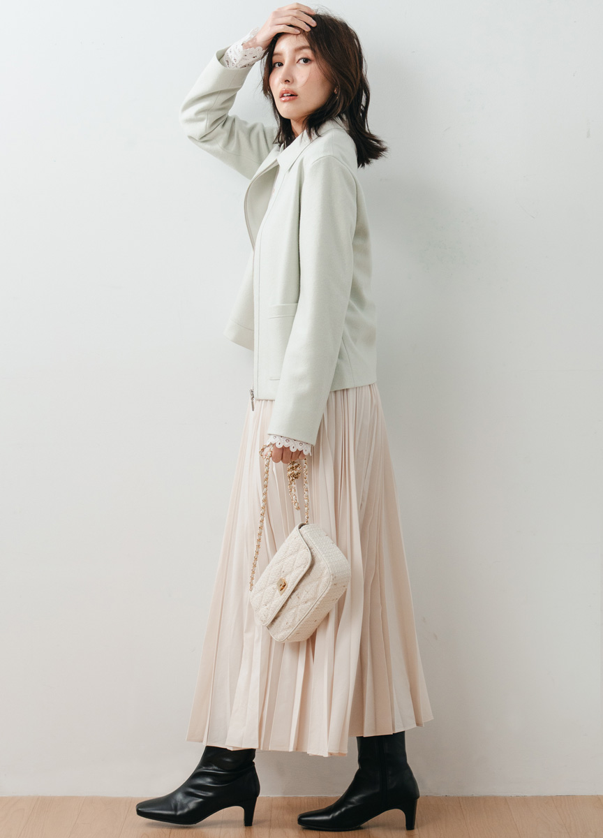 壓縮羊毛翻領外套              